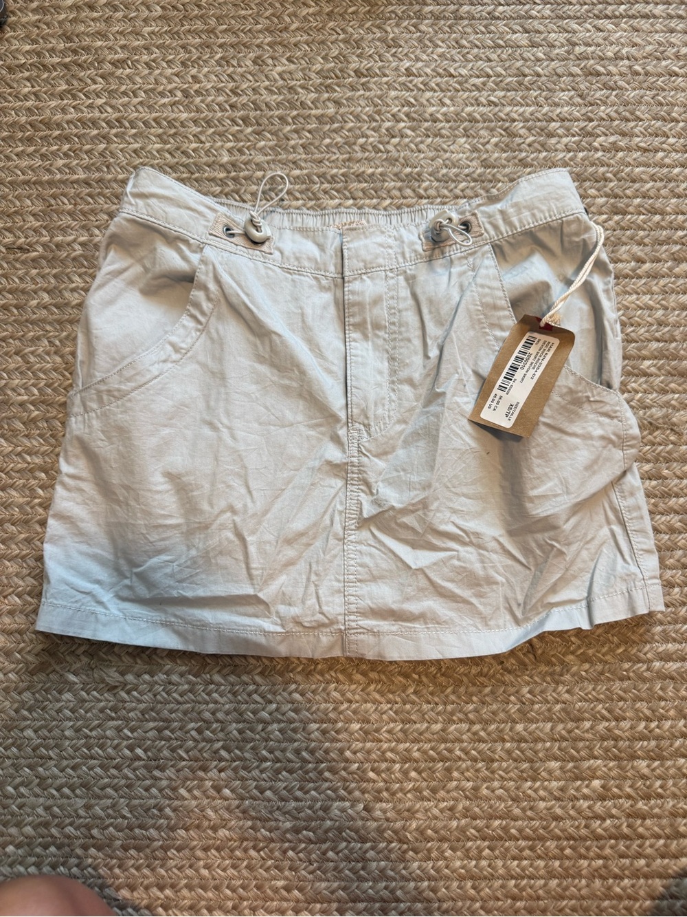 Harlow Light grey Mini Skirt with Drawstring Waist